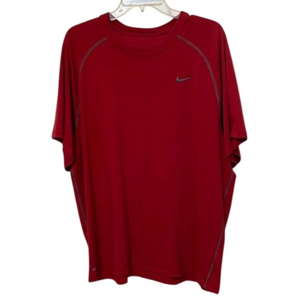 Nike Red Dri-FIT Short Sleeve T-Shirt Mens Size XXL Athletic Workout - Picture 1 of 10